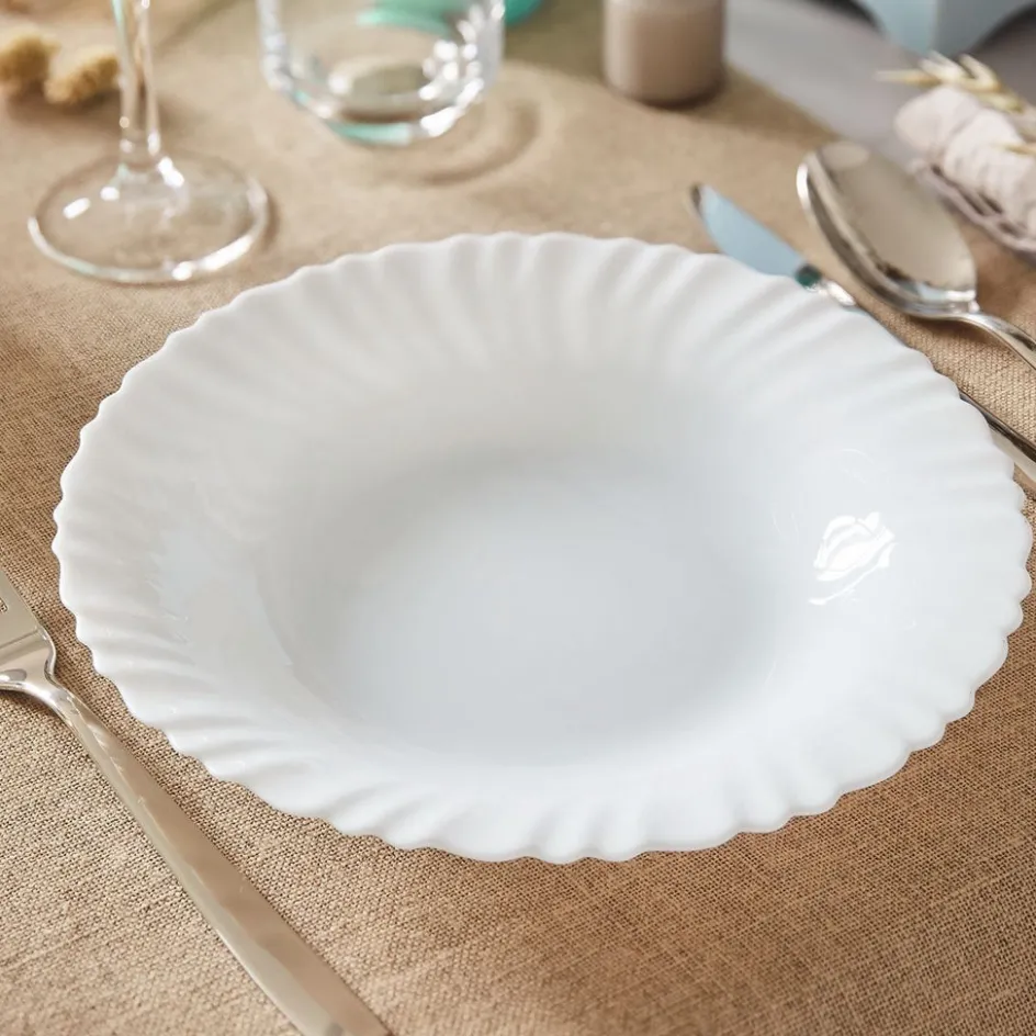 Luminarc Assiette creuse blanche 23 cm Feston> Assiettes Creuses